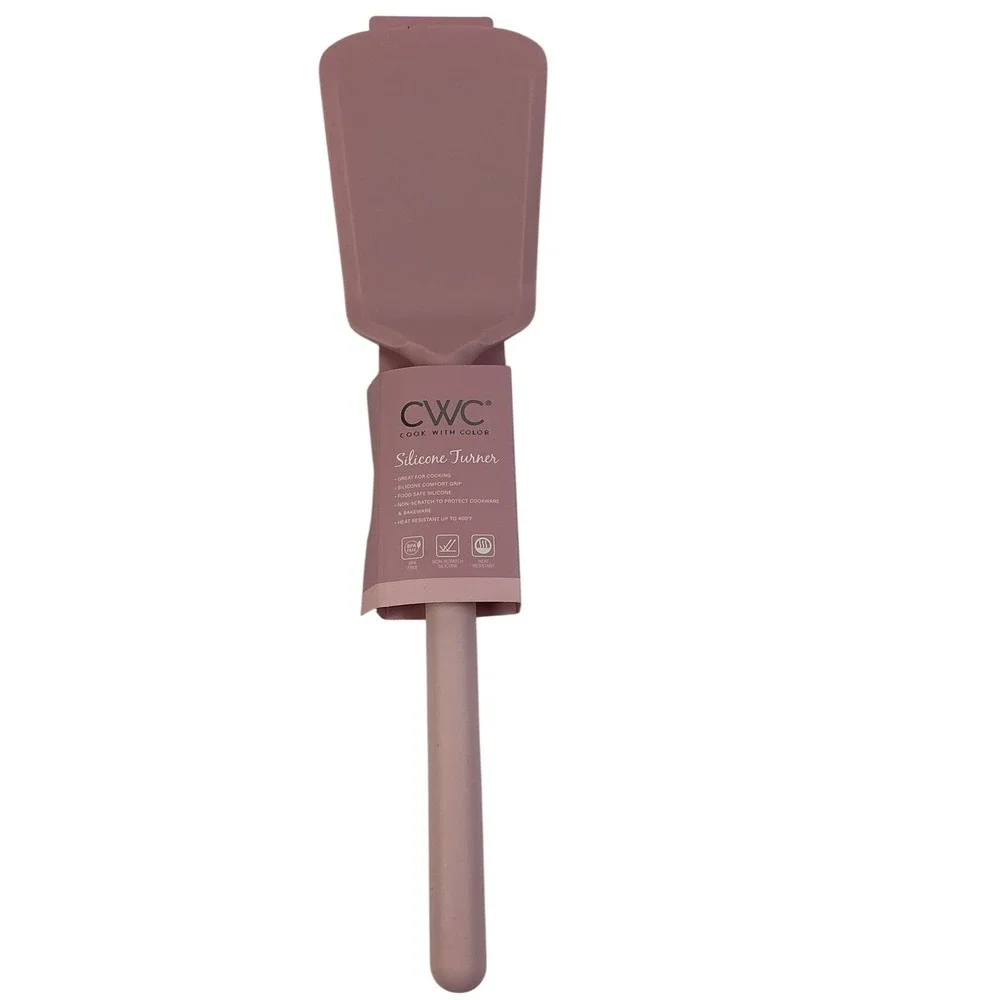 CWC Cook With Color Pink Silicone Turner & Spatula Set BPA Free‎ 450F